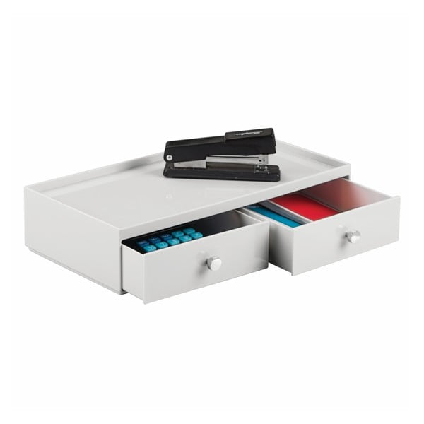 Biały organizer z 2 szufladami InterDesign Desk