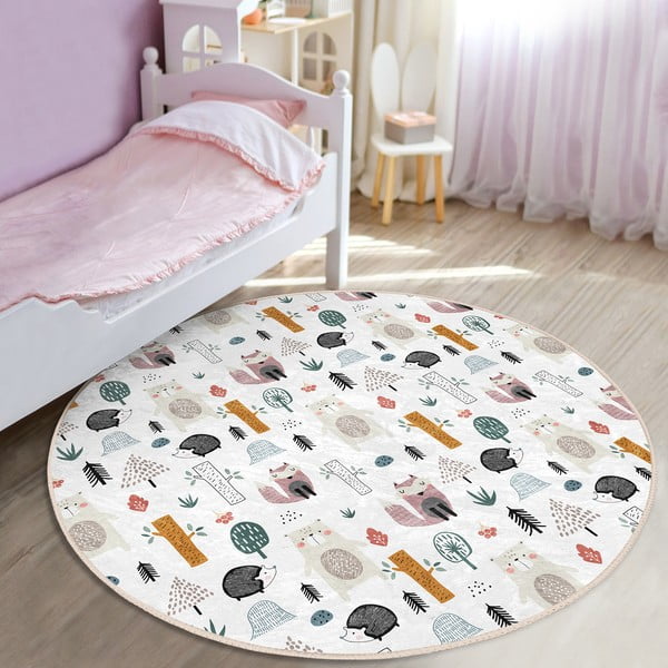 Biały dywan dziecięcy ø 100 cm Comfort – Mila Home-image-2