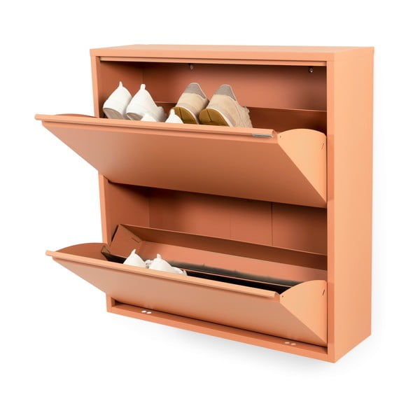 Łososiowa metalowa uchylna szafka na buty 75x77,5x22,5 cm Billy – Spinder Design-image-2