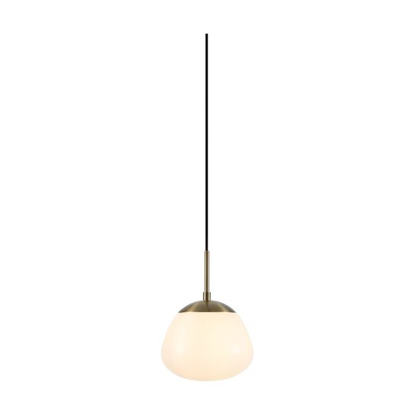 Biała/w kolorze mosiądzu szklana lampa wisząca ø 18 cm Rise – Markslöjd