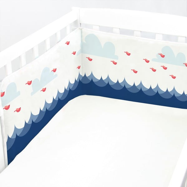 Ochraniacz do łóżeczka Whale Ride, 60x60x60 cm