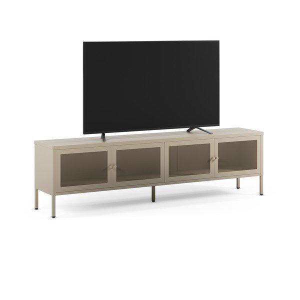 Kremowa metalowa szafka pod TV 160x50x35 cm Fayna – Marckeric-image-2