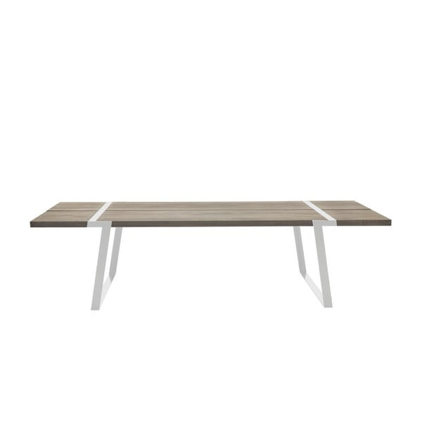 Jasny drewniany stół z białą konstrukcją Canett Gigant, 290 cm