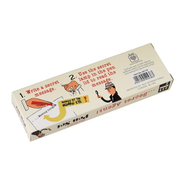 Zestaw 2 detektywistycznych długopisów z niewidzialnym atramentem i światłem UV Rex London Secret Agent-image-2
