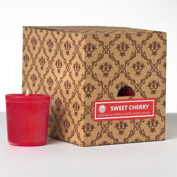 Zestaw 12 świeczek zapachowych Sweet Cherry, 15 godzin palenia
