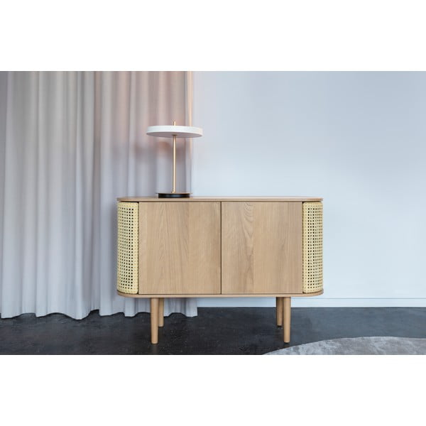 Czarno-biała metalowa lampa stołowa LED ze ściemniaczem i metalowym kloszem (wysokość 41,5 cm) Asteria Table – UMAGE-image-1