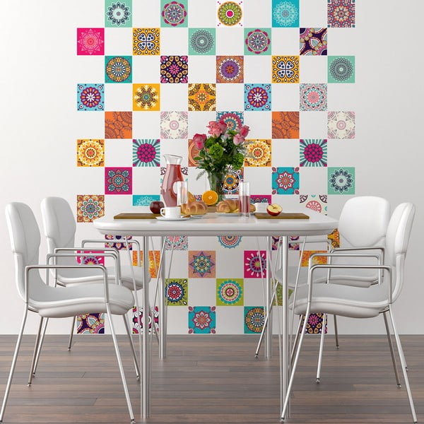 Zestaw 60 samoprzylepnych naklejek dziecięcych Ambiance Tiles Vintage, 10x10 cm-image-1