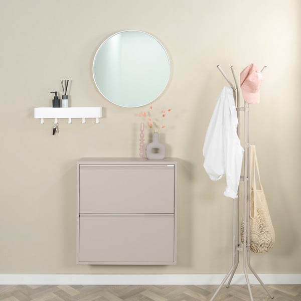 Szarobrązowa metalowa uchylna szafka na buty 75x77,5x22,5 cm Billy – Spinder Design-image-4