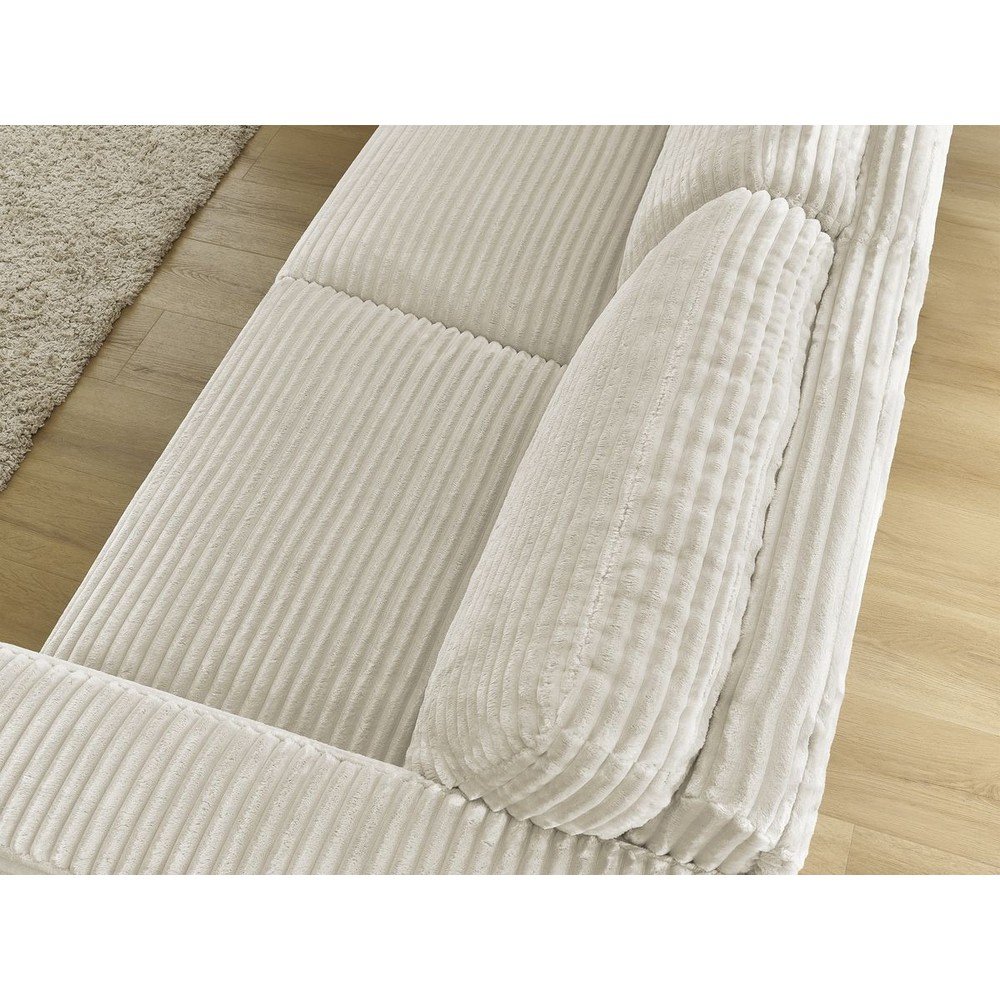 Beżowa sztruksowa rozkładana sofa do spania 220 cm Hugo – Bobochic Paris (zdjęcie 9)