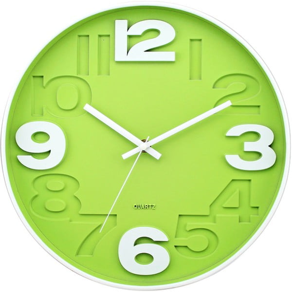 Zielony zegar ścienny Postershop Matt, ø 30 cm