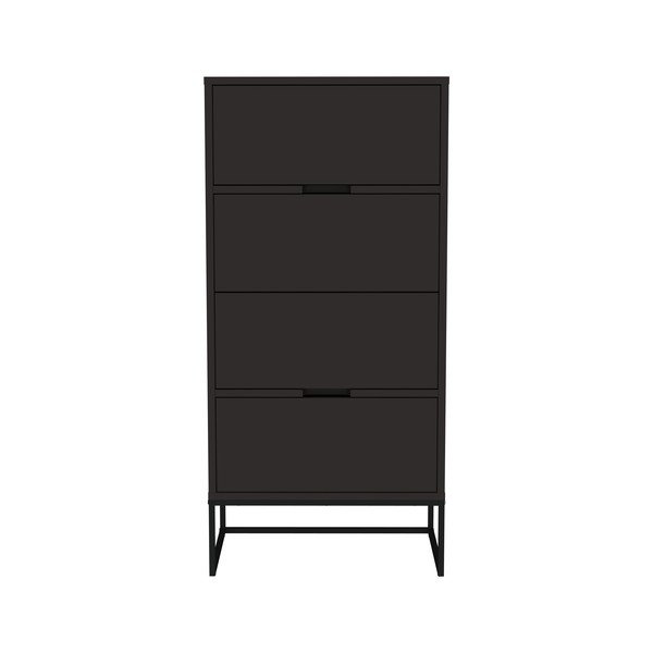 Czarna komoda Tenzo Lipp, 60 x 127 cm