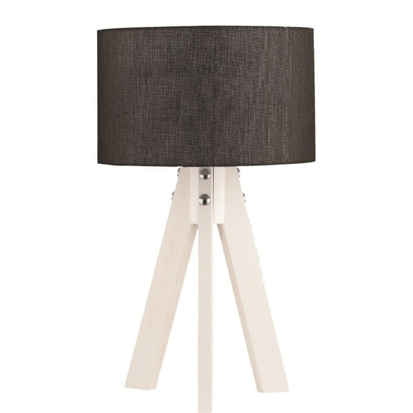 Lampa stołowa z białymi nogami i czarnym abażurem Masivworks Tripod