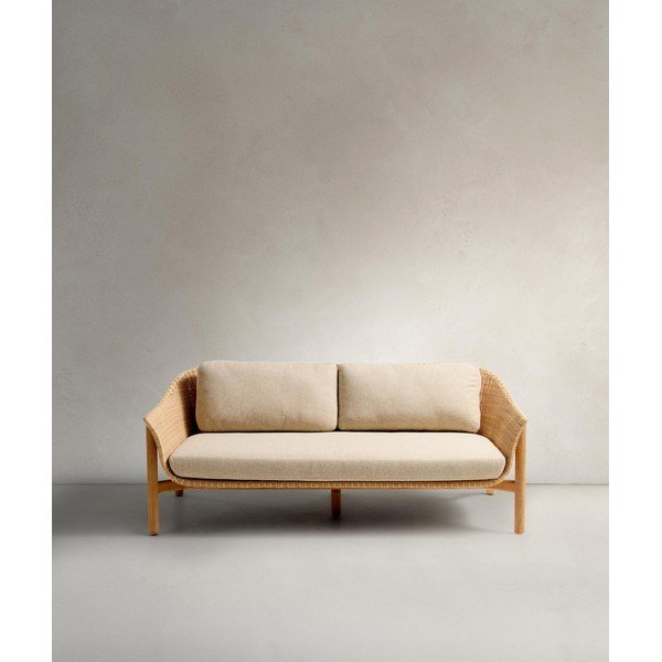Beżowa/w naturalnym kolorze tapicerowana sofa ogrodowa Galea – Kave Home-image-1