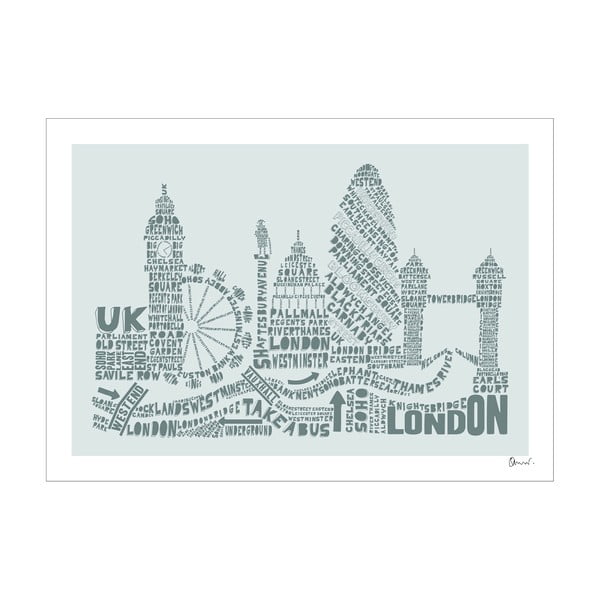 Plakat London Grey&Grey, 50x70 cm