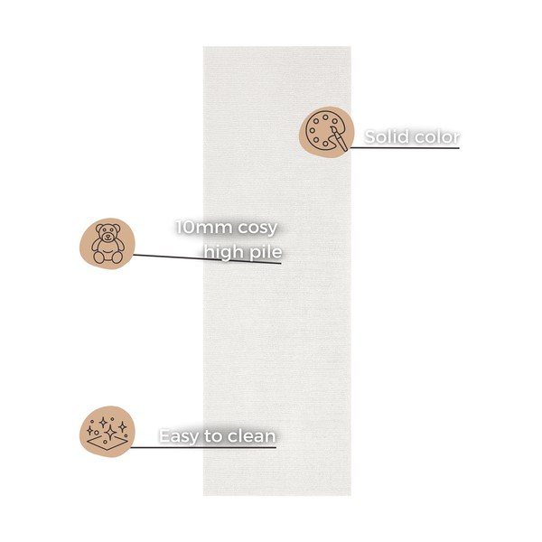 Kremowy chodnik Mint Rugs Supersoft, 80x250 cm-image-4