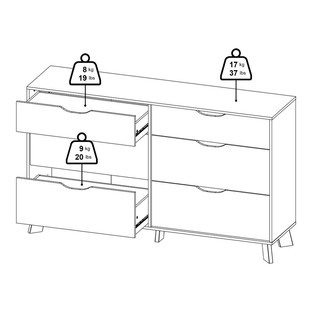 Biało-naturalna komoda w dekorze dębu 156x92x40 cm Ikast – Tvilum (zdjęcie 3)