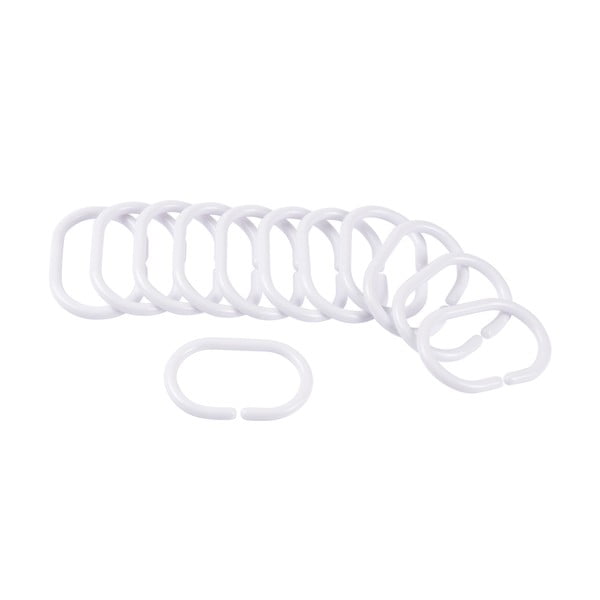 Białe haczyki do zasłony prysznicowej zestaw 12 szt. 4 cm Vitamine – douceur d'intérieur