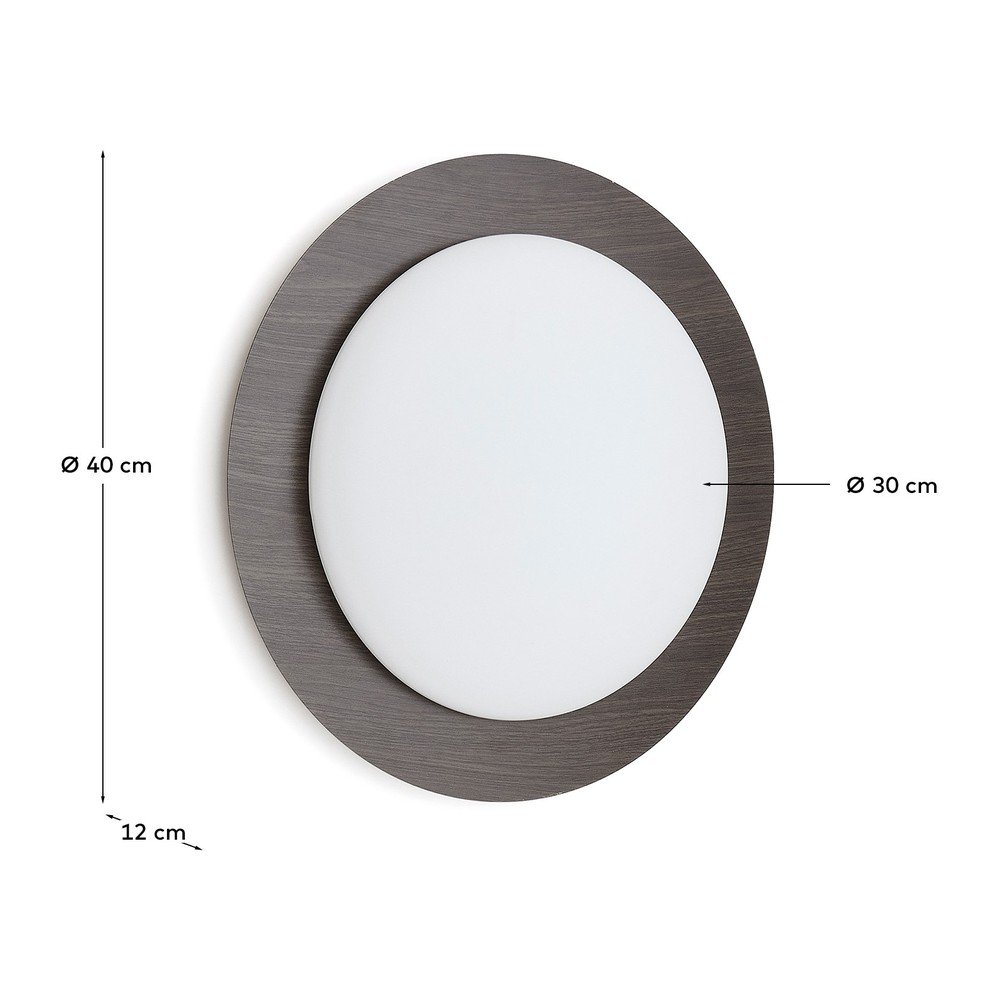 Ciemnobrązowy metalowy kinkiet LED ø 40 cm Novae – Kave Home (zdjęcie 5)