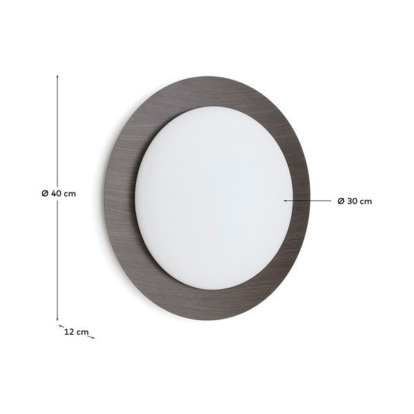 Ciemnobrązowy metalowy kinkiet LED ø 40 cm Novae – Kave Home-image-4