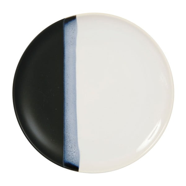 Czarno-biały ceramiczny talerz Sema Ekume, 27 cm