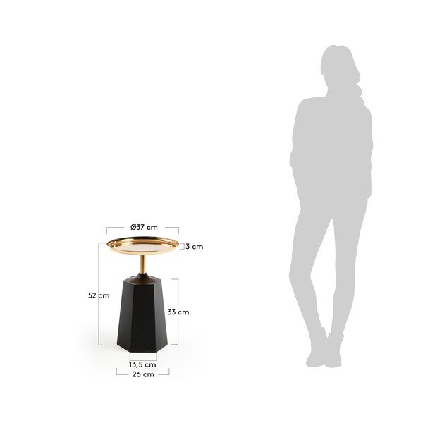 Czarny stolik Kave Home, ø 37 cm-image-4