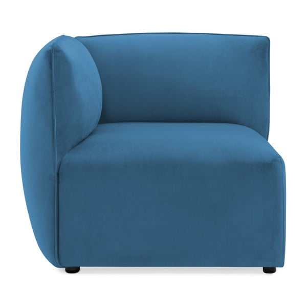 Niebieski lewy narożny moduł sofy Vivonita Velvet Cube