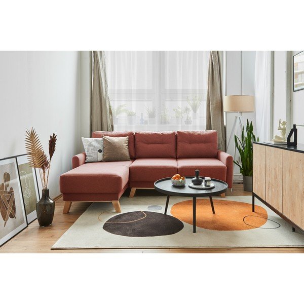 Różowy rozkładany narożnik Bonami Selection Pop-image-1