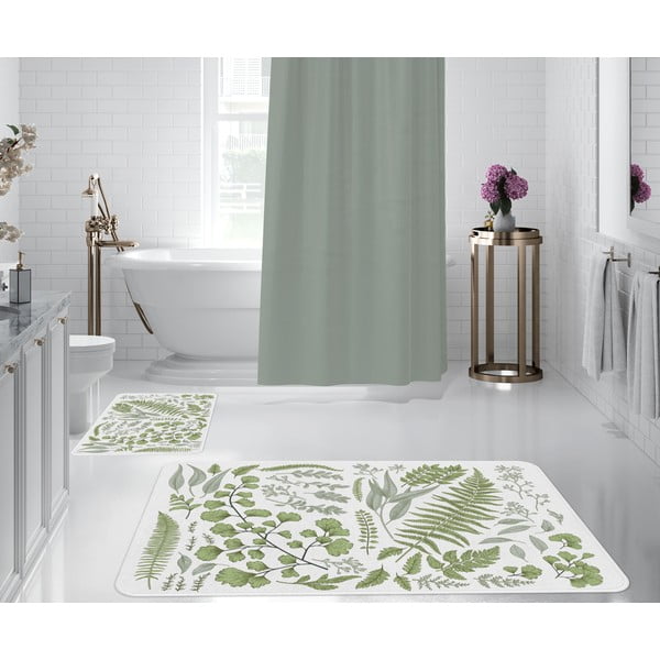 Biało-zielone dywaniki łazienkowe zestaw 2 szt.  – Oyo Concept-image-1