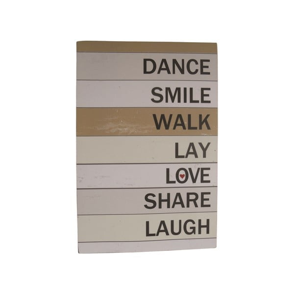 Tablica dekoracyjna Dance Smile Walk, 60x40 cm