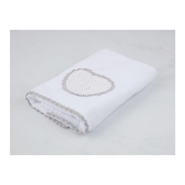 Biały bawełniany ręcznik do rąk Madame Coco Heart, 50x76 cm
