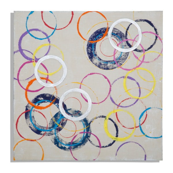 Obraz ręcznie malowany Mauro Ferretti Circles, 80x80 cm