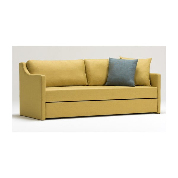 Żółtá 3-osobowa sofa rozkładana Balcab Home Doty