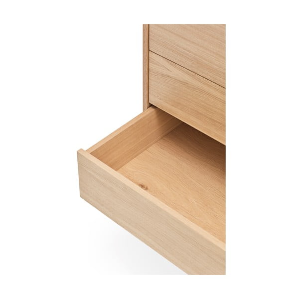 Ceglastoczerwona komoda w dekorze drewna dębowego z szufladami Teulat Yoko-image-1