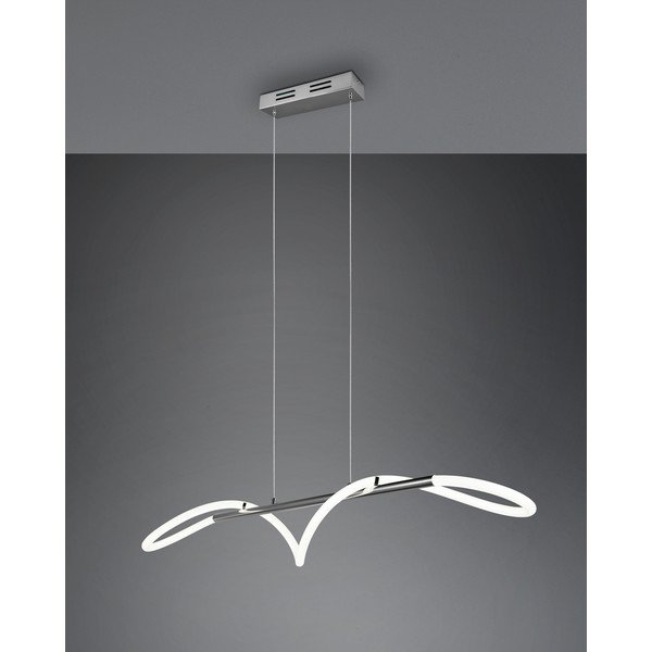 Metalowa lampa wisząca LED ze ściemniaczem w kolorze srebra Argos – Reality-image-3