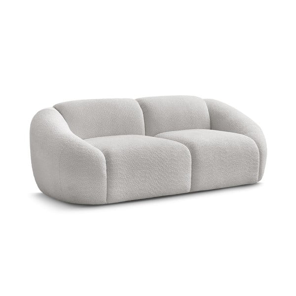 Jasnoszara sofa z materiału bouclé 230 cm Tina – Bobochic Paris