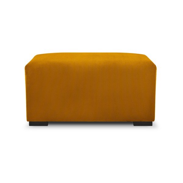 Żółty sztruksowy puf Cosmopolitan Design Hobart-image-3