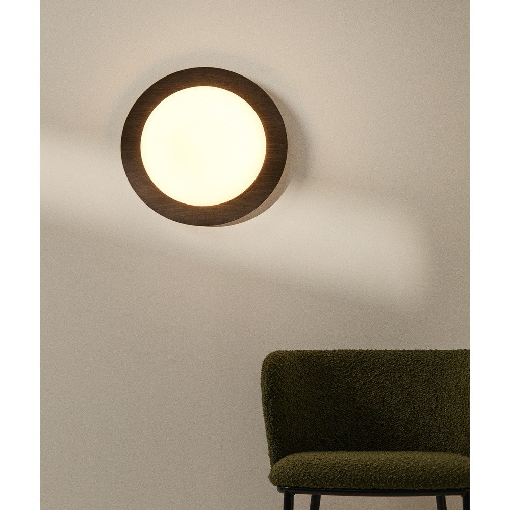 Ciemnobrązowy metalowy kinkiet LED ø 40 cm Novae – Kave Home (zdjęcie 2)