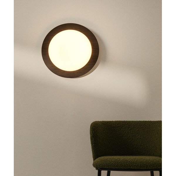 Ciemnobrązowy metalowy kinkiet LED ø 40 cm Novae – Kave Home-image-1