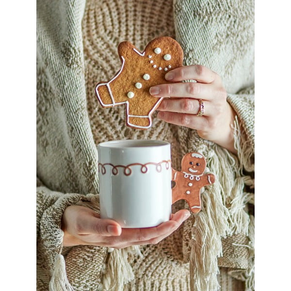 Kremowy kamionkowy kubek ze świątecznym motywem 350 ml Ginnie – Bloomingville-image-1