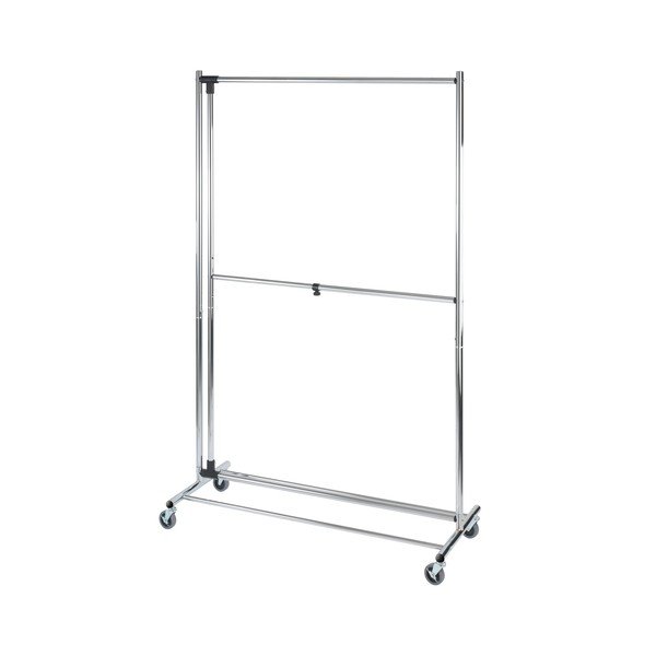 Szary metalowy teleskopowy stojak na ubrania na kółkach Profissimo – Wenko-image-3
