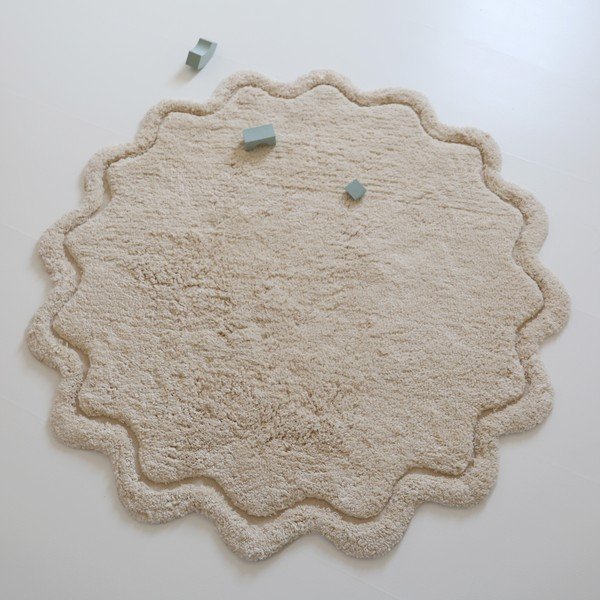 Kremowy bawełniany okrągły dywan tkany ręcznie odpowiedni do prania ø 110 cm Sweet April Ecru – Nattiot-image-2