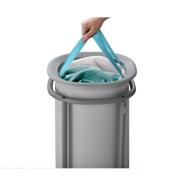 Jasnoszary tekstylny kosz na pranie 50 l Duo – Joseph Joseph-image-3