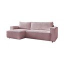 Różowy sztruksowy rozkładany narożnik (strona zmienna) Nihad – Bobochic Paris