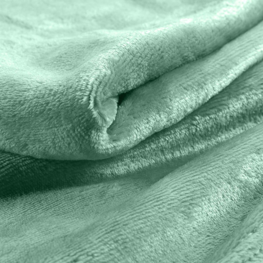 Jasnozielony koc z mikfroflaneli 180x220 cm Flanou – douceur d'intérieur (zdjęcie 3)