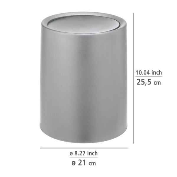 Szary plastikowy kosz na śmieci 6 l Atri – Wenko-image-3