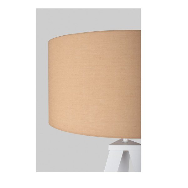 Lampa stojąca z białymi metalowymi nogami i beżowym kloszem Bonami Essentials Kiki-image-3