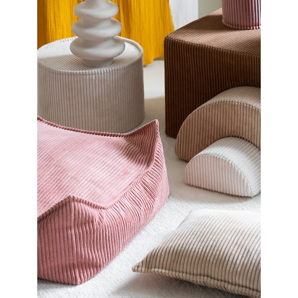 Różowy sztruksowy dziecięcy worek do siedzenia Square – Wigiwama-image-2