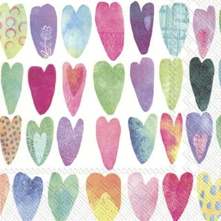 Papierowe serwetki zestaw 20 szt. Rainbow Hearts – IHR