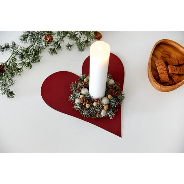 Mata stołowa ze skóry ekologicznej 30x30 cm Heart Nupo – LIND DNA-image-2