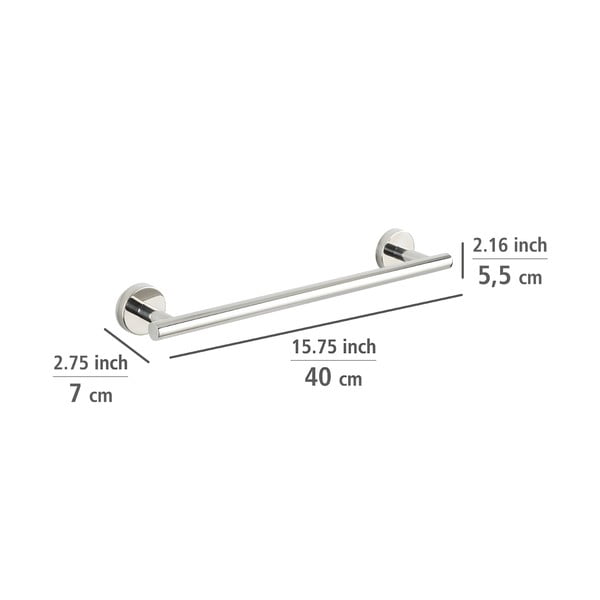 Ścienny wieszak na ręczniki ze stali nierdzewnej w kolorze srebra z połyskiem Bosio – Wenko-image-4